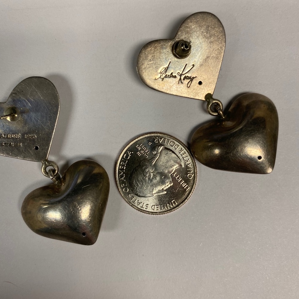 Vintage signed KALIBRE’ 1985 puffy heart earrings